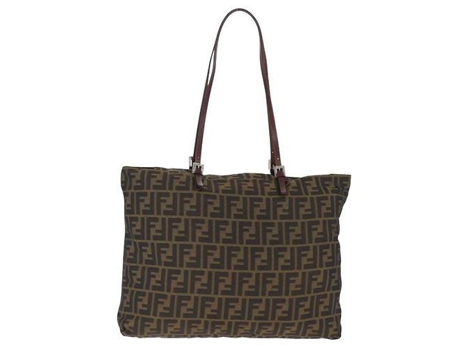 FENDI Zucca Canvas Tote Bag Brown Silver - vista 2