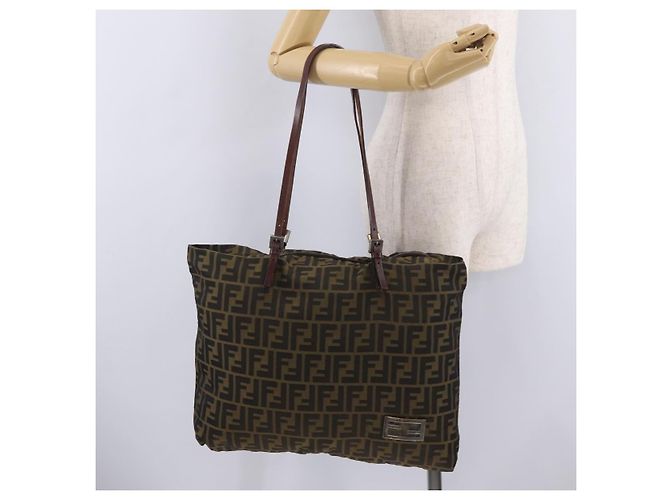 FENDI Zucca Canvas Tote Bag Brown Silver - vista 24