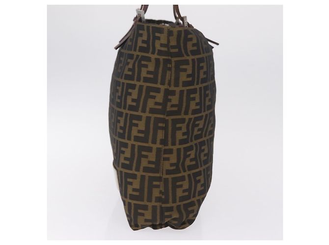 FENDI Zucca Canvas Tote Bag Brown Silver - vista 3