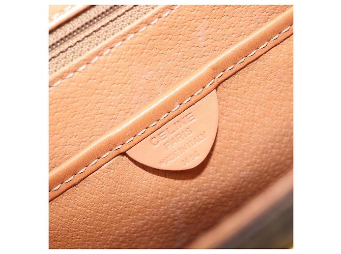 Céline CELINE Macadam Canvas Hand Bag PVC Leather Brown Gold - vista 11