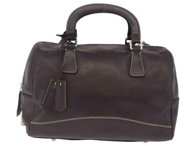 PRADA Mini Boston Bag Boston Bag Leather 2way Brown Silver B11075 - vista 13