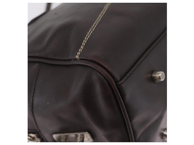 PRADA Mini Boston Bag Boston Bag Leather 2way Brown Silver B11075 - vista 18
