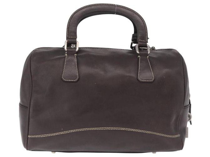 PRADA Mini Boston Bag Boston Bag Leather 2way Brown Silver B11075 - vista 2