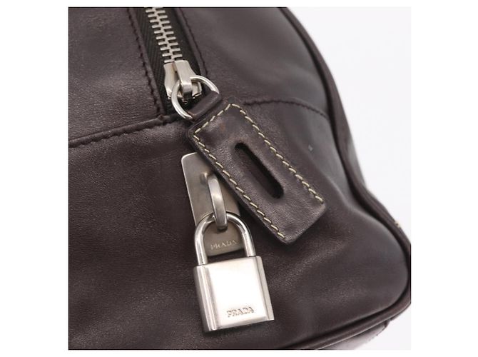 PRADA Mini Boston Bag Boston Bag Leather 2way Brown Silver B11075 - vista 20