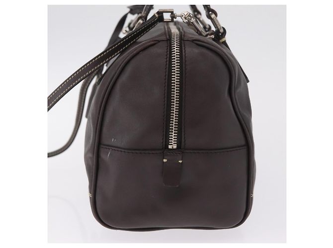 PRADA Mini Boston Bag Boston Bag Leather 2way Brown Silver B11075 - vista 3