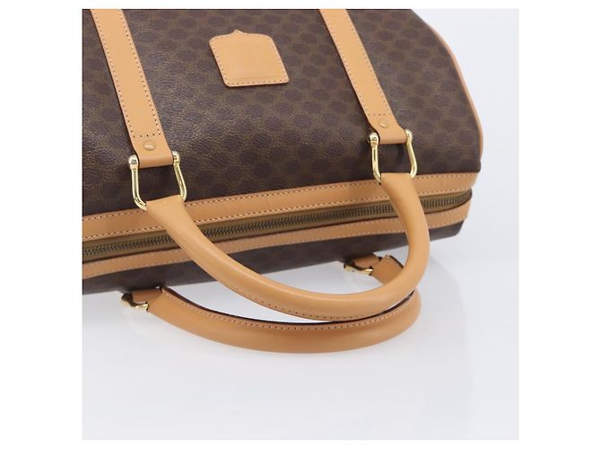 Céline CELINE Macadam Canvas Hand Bag PVC Leather Brown Gold - vista 7