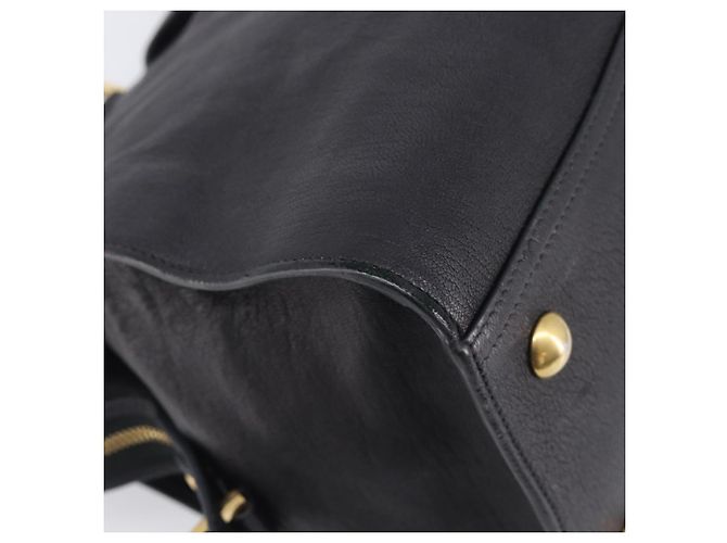 Autre Marque Saint Laurent Cabas Hand Bag Leather 2way Black Gold 311220 - vista 15
