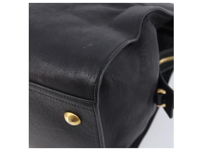 Autre Marque Saint Laurent Cabas Hand Bag Leather 2way Black Gold 311220 - vista 16