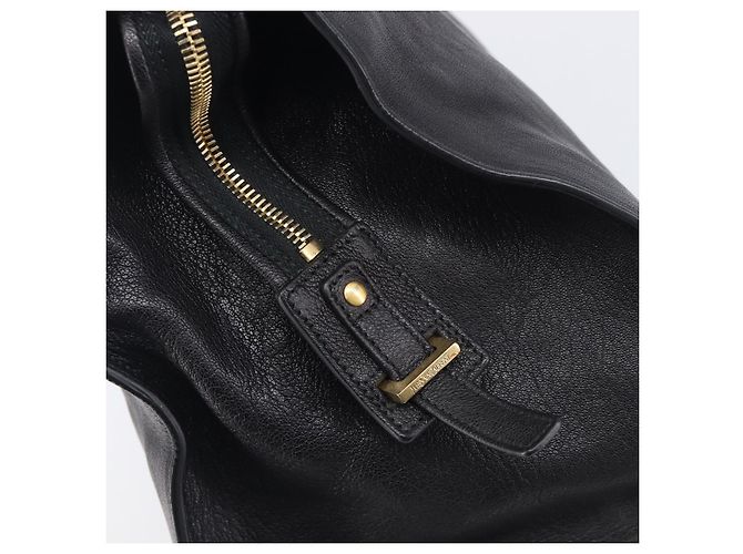 Autre Marque Saint Laurent Cabas Hand Bag Leather 2way Black Gold 311220 - vista 18