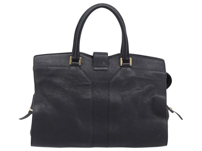 Autre Marque Saint Laurent Cabas Hand Bag Leather 2way Black Gold 311220 - vista 2