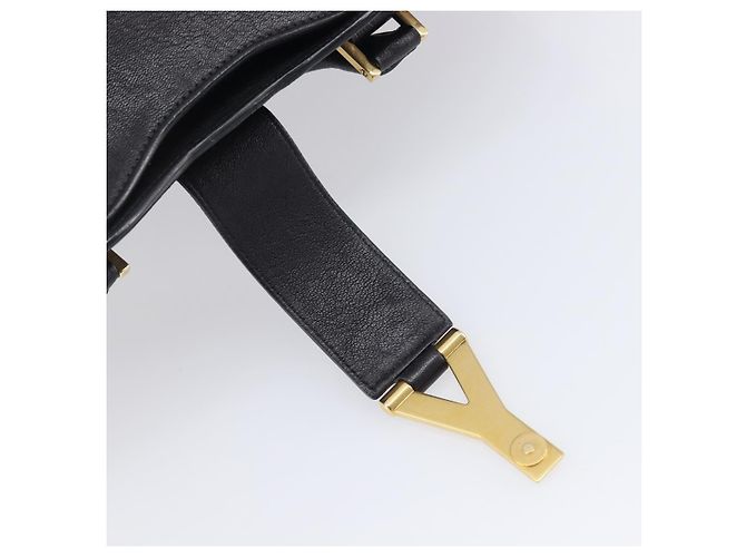 Autre Marque Saint Laurent Cabas Hand Bag Leather 2way Black Gold 311220 - vista 22