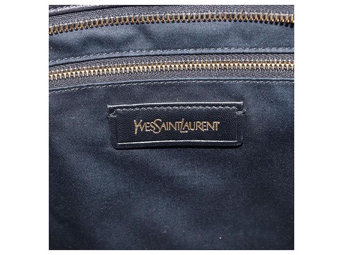 Autre Marque Saint Laurent Cabas Hand Bag Leather 2way Black Gold 311220 - vista 24