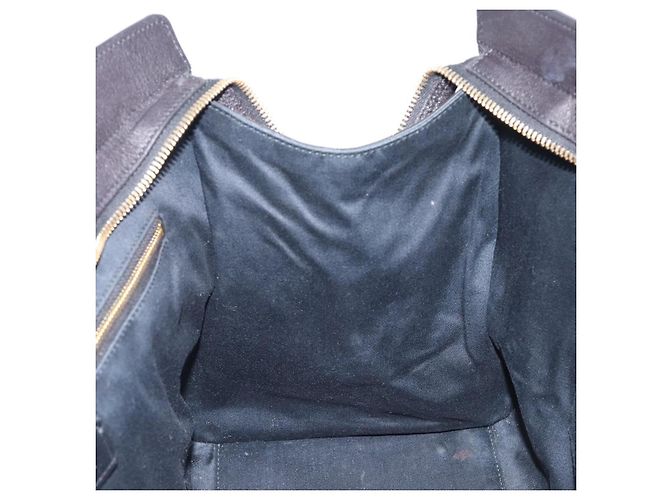 Autre Marque Saint Laurent Cabas Hand Bag Leather 2way Black Gold 311220 - vista 25