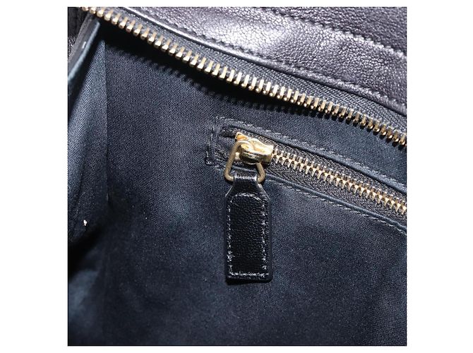 Autre Marque Saint Laurent Cabas Hand Bag Leather 2way Black Gold 311220 - vista 27