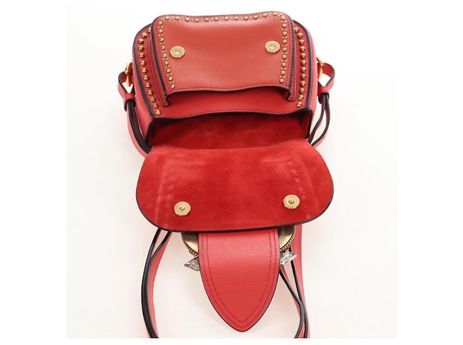 Miu Miu Madras Shoulder Bag Leather Orange Gold - vista 24