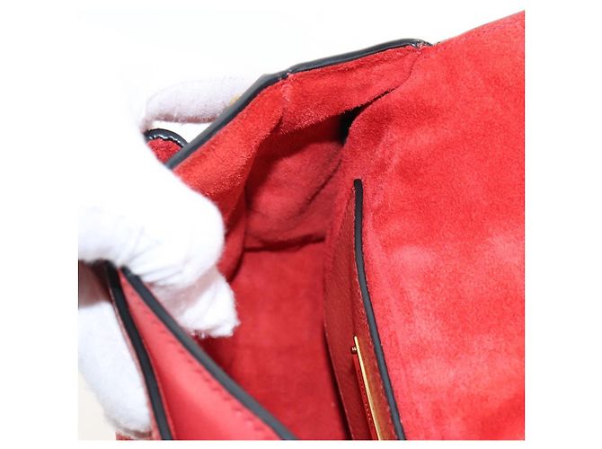 Miu Miu Madras Shoulder Bag Leather Orange Gold - vista 29