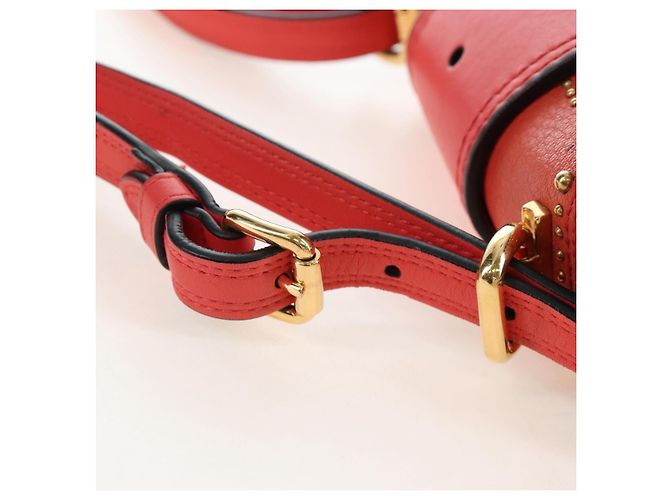 Miu Miu Madras Shoulder Bag Leather Orange Gold - vista 8