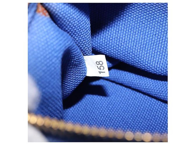 PRADA Canapa PM Hand Bag Canvas 2way Blue Gold Tone - vista 12