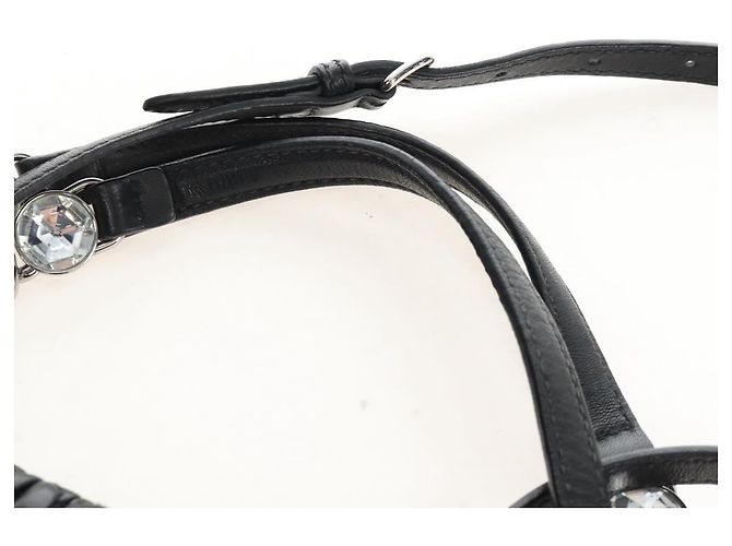 Miu Miu Matelasse Chain Shoulder Bag Leather 2way Black Silver - vista 14