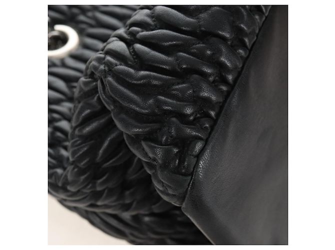 Miu Miu Matelasse Chain Shoulder Bag Leather 2way Black Silver - vista 17