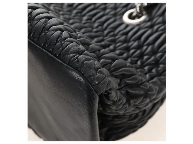 Miu Miu Matelasse Chain Shoulder Bag Leather 2way Black Silver - vista 20