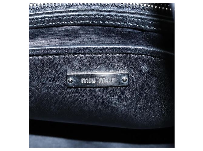 Miu Miu Matelasse Chain Shoulder Bag Leather 2way Black Silver - vista 22