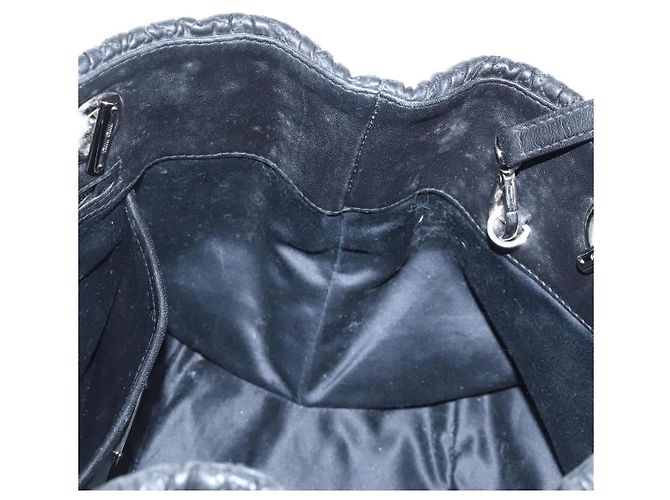 Miu Miu Matelasse Chain Shoulder Bag Leather 2way Black Silver - vista 24