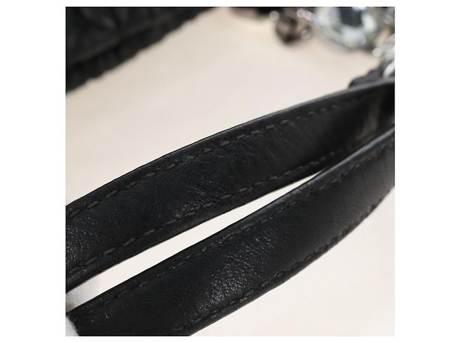 Miu Miu Matelasse Chain Shoulder Bag Leather 2way Black Silver - vista 8