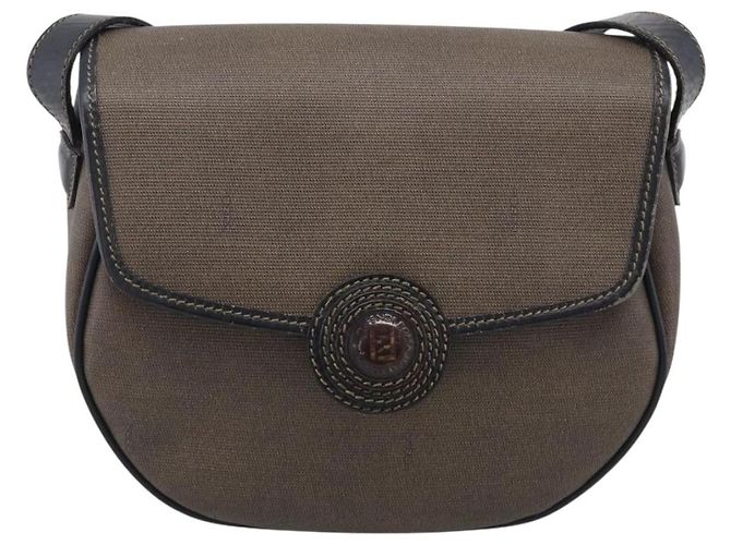 FENDI Shoulder Bag Coated Canvas Beige Gold - vista 2