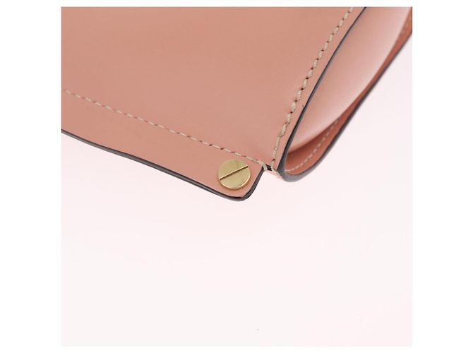 Chloé Chloe Abby Rocky Shoulder Bag Leather Pink Gold Tone - vista 13