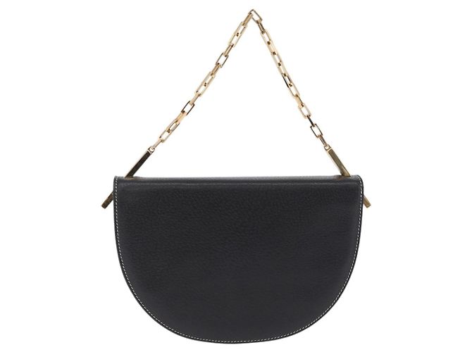 FENDI Shoulder Bag Leather Black Gold - vista 2