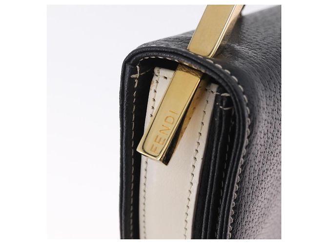 FENDI Shoulder Bag Leather Black Gold - vista 8