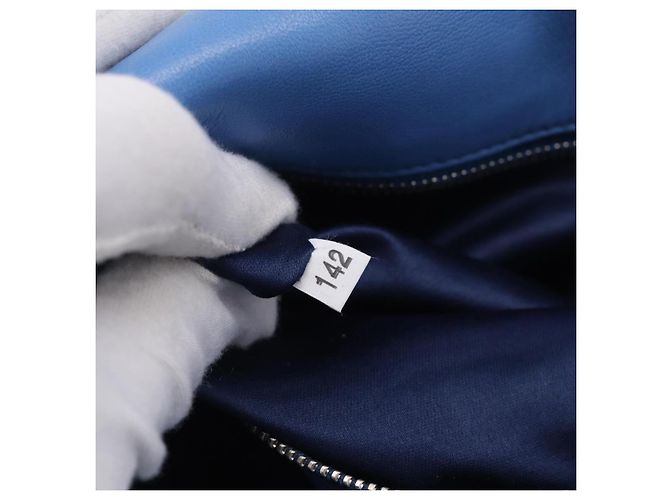 Miu Miu Matelasse Hand Bag Cotton 2way Blue Silver - vista 11