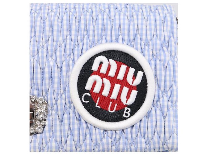 Miu Miu Matelasse Hand Bag Cotton 2way Blue Silver - vista 22
