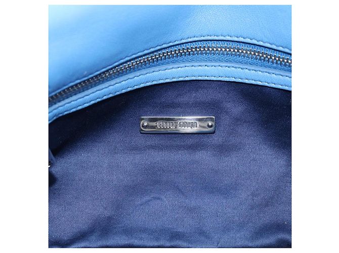 Miu Miu Matelasse Hand Bag Cotton 2way Blue Silver - vista 25