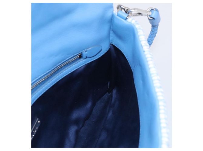 Miu Miu Matelasse Hand Bag Cotton 2way Blue Silver - vista 26