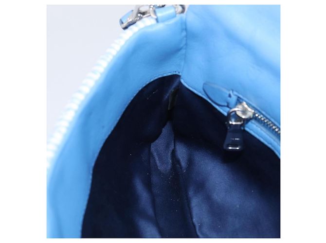 Miu Miu Matelasse Hand Bag Cotton 2way Blue Silver - vista 27