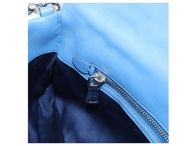 Miu Miu Matelasse Hand Bag Cotton 2way Blue Silver - vista 28