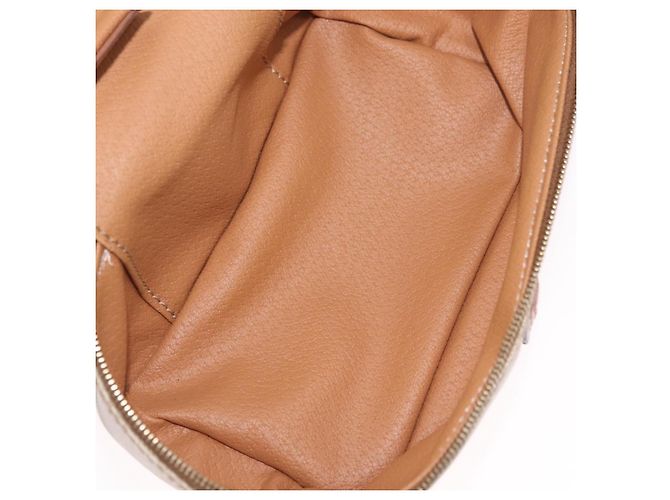 Céline CELINE Macadam Canvas Vanity Hand Bag PVC Beige Gold - vista 10