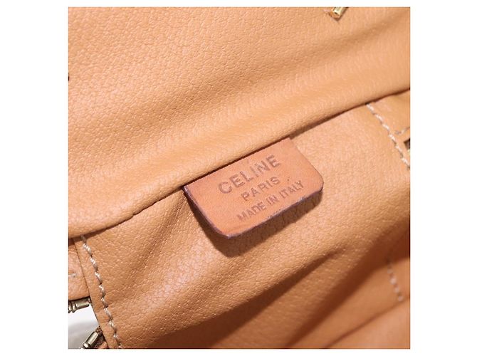 Céline CELINE Macadam Canvas Vanity Hand Bag PVC Beige Gold - vista 20