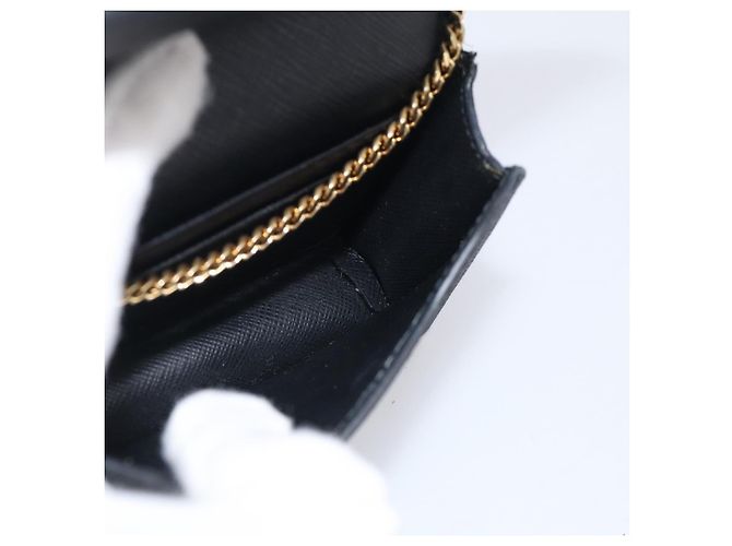 PRADA Chain Shoulder Bag Safiano Leather Black Gold - vista 19