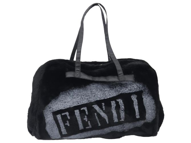 FENDI Tote Bag Acrylic Fur Black - vista 2