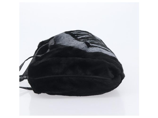 FENDI Tote Bag Acrylic Fur Black - vista 5