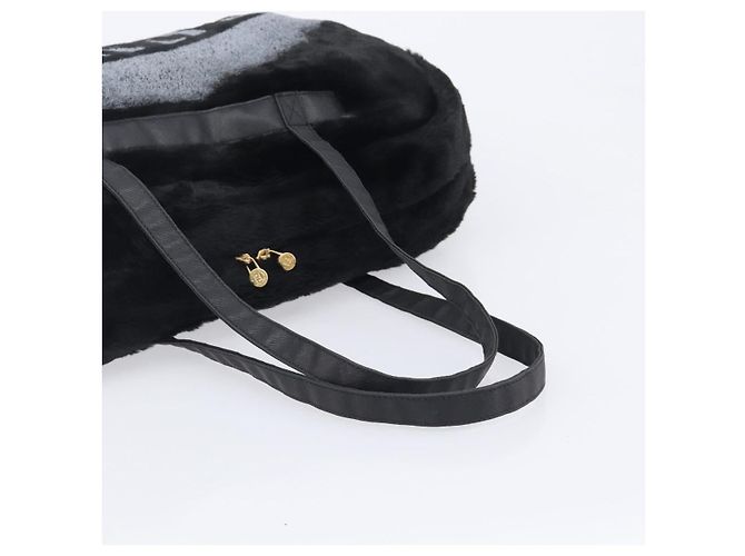 FENDI Tote Bag Acrylic Fur Black - vista 7