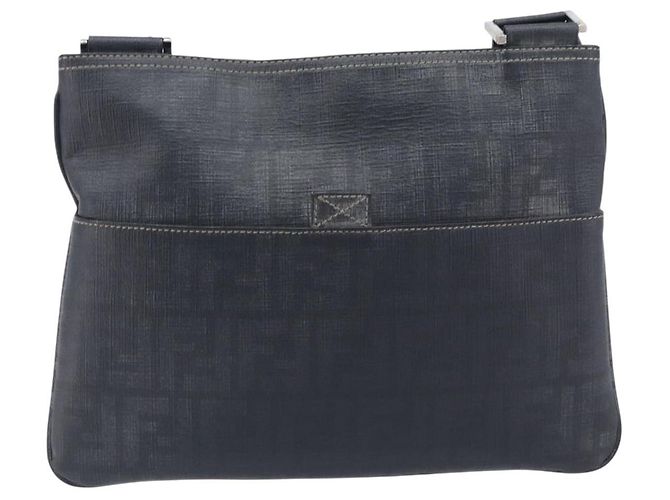 FENDI Zucca Canvas Shoulder Bag PVC Silver Black 7VA247 - vista 13