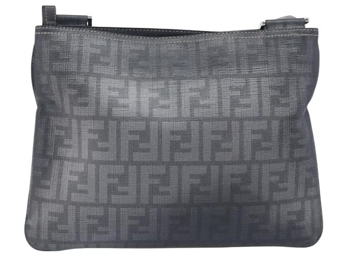 FENDI Zucca Canvas Shoulder Bag PVC Silver Black 7VA247 - vista 2