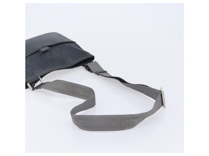 FENDI Zucca Canvas Shoulder Bag PVC Silver Black 7VA247 - vista 7