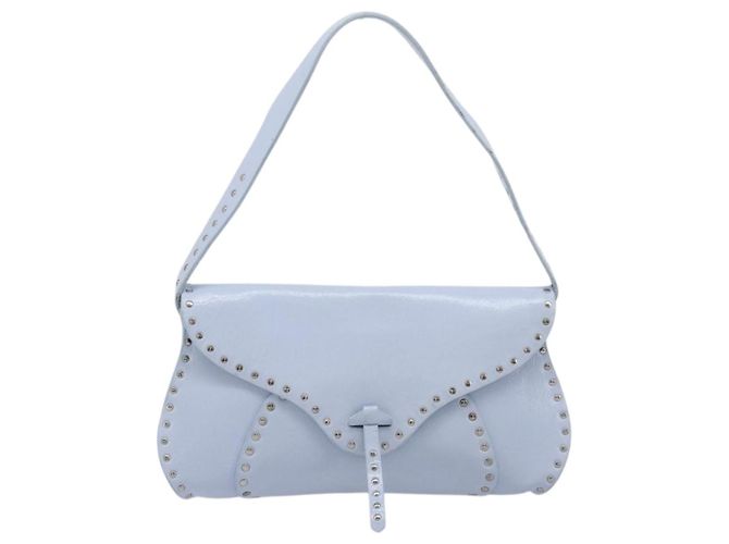 Céline CELINE Shoulder Bag Leather Light Blue Silver - vista 13
