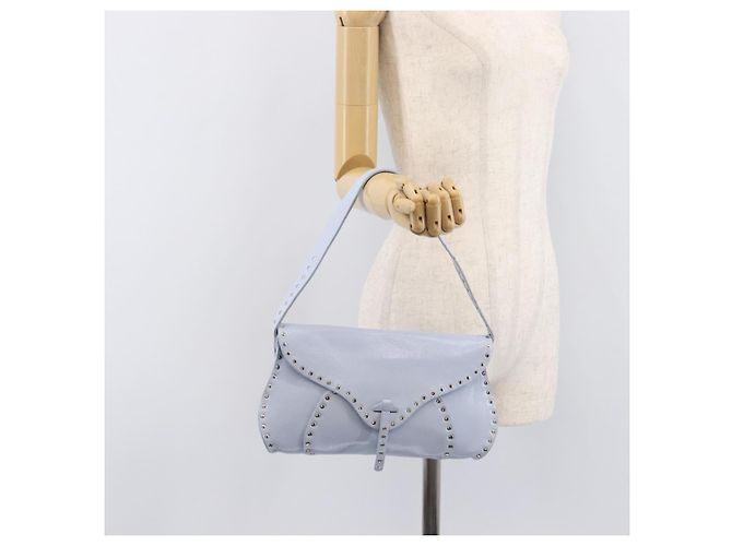 Céline CELINE Shoulder Bag Leather Light Blue Silver - vista 29