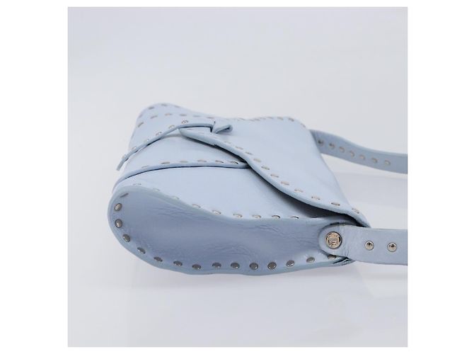 Céline CELINE Shoulder Bag Leather Light Blue Silver - vista 3